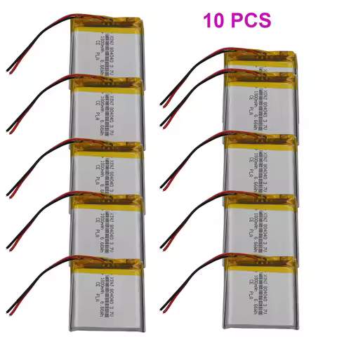 Lots 10pcs 3.7V 1800mAh 6.66Wh Rechargeable Replacement Li-Polymer Li Lithium Battery 804040 Lipo Fo
