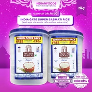 Gạo hạt dài Ấn Độ INDIA GATE Super Basmati Rice phù hợp người tiểu đường giảm cân 2kg