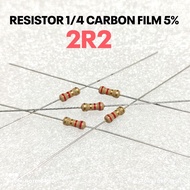 (10 PCS) RESISTOR 1/4W 1/4WATT 2R2 2.2R 2.2 OHM CF 5%