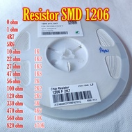 10Pcs Resistor 1206 SMD 0R 1R 4R7 5R6 10R 22R 27R 47R 56R 100R 120R 330R 470R 560R 820R 1K 1K2 1K5 1