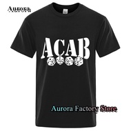 Cotton Tshirt Acab 1312 Letter Printing Tees Male Clothing Y2K
