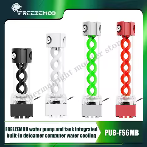 FREEZEMOD DDC AIO Pump Box Cooling + Round DNA Spiral Reservoir PWM Flow 650L/H, 20-30cm Res PUB-FS6