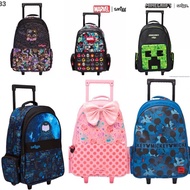 Smiggle Trolley Backpack School Suitcase (mine craft, marvel avengers)