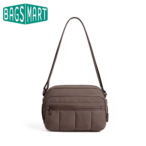 BAGSMART Single Shoulder Bag Nylon Fabric Solid Color Crossbody Bag Leisure Versatile Shoulder Hobo 