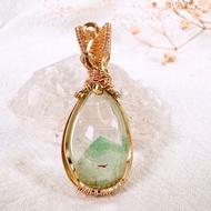 翠綠幽靈金字塔手工繞線吊墜