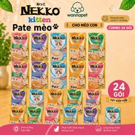 [Combo of 24 Packs] Nekko Pate 70g for Cats Genuine Thai All Flavors Tuna Chicken Shrimp - Wanna Pet