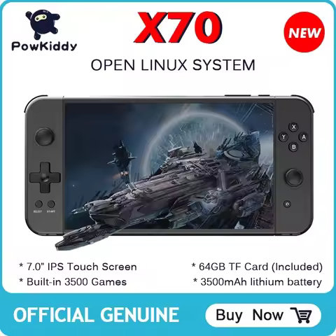 New Powkiddy X70 7.0 Inch HD Screen Handheld Game Console Double Players ATM7051 Quad-Core Retro TV 
