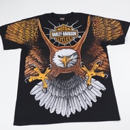 เสื้อHarley-Davidson OVPลายโอเวอร์ปริ้น ตะเข็บเดี่ยวบนล่าง สไตล์วินเทจ สกรีนทั้งตัว ผ้านอก เสื้อOVP 