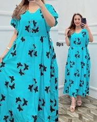 DRESS CHIBI MOTIF KUPU - DASTER CHIBI JUMBO LD 120 XXL BISA UNTUK BUSUI DAN BUMIL - DASTER KANCING D