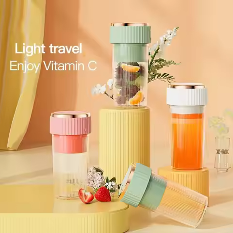 Wireless Portable Fruit Mixer Juicy Blender Juicer Machine USB Charge Portable Handheld Juicer Pink