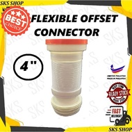 4" Toilet Flexible Hose WC Offset Pan Connector / Penyambung WC Fleksibel Tandas 4"