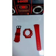 Casio G shock dw8700 bezel & band,bnb b&b,jelly red,wording kuning,wording UV effect,new & custom pa