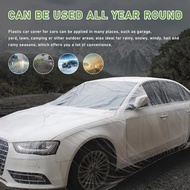 Ohleats 2 PCS Disposable Car Cover, 15.7×24.7 ft Waterproof Clear Plastic Full Car Cover Protection,