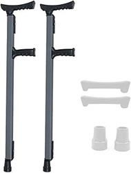 Underarm Crutches, Crutches for Adults, Medical Crutches with Comfy Handle, Retractable Lightweight Walking Stick (Grey) Fashionable