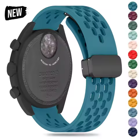 Strap For Omega X Swatch Joint MoonSwatch Silicone Planet Watch Band Metal Magnetic Buckle Wristband