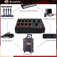 BUR_ MIX-428 Mini Mixer Powerful 60Hz Audio Cutting 8 Channels Power Adapter/Battery Dual Use Audio Mixer for Live Streaming