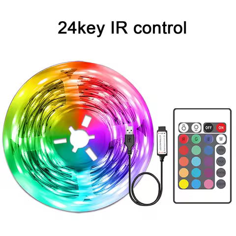 Rgb Led Strip Lights 5m Usb Bluetooth Smart Remote Control 5050 Led Lights Strips For TV Adhesive Le
