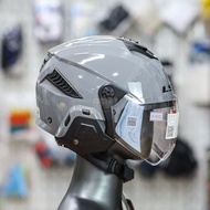 [Genuine] Glossy gray 3/4 LS2 OF610 helmet - Sporty design, with windshield, European standard