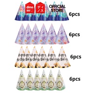 Dinoso Cone Birthday Hats / Mermaid Character HBD Hats 6pcs / Birthday Hats