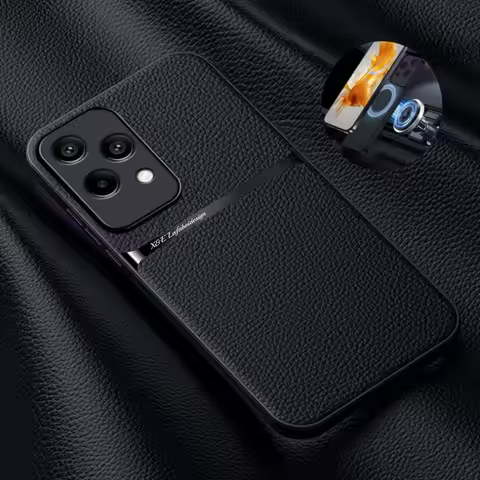 Magnetic Car Holder Leather Case For Honor 200 Lite Honor200 Pro Soft Leather Shockproof Cover For H