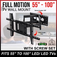 Heavy Duty Full Motion TV Bracket 55-100 Inch Wall Mount Adjustable Swivel Tilt (Max 95kg)