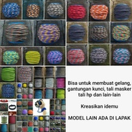 GANTUNGAN HP Paracord Rope 4 mm 4mm meter Paracord 550 Paracord Bracelet Mask Rope Keychain Ropehp