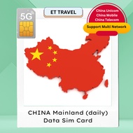 【China Multi】China Mainland Daily Data SIM Card【1GB–3GB Daily】ET Travel - Travel Sim