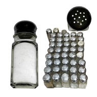 GLASS BOTTLE PEPPER SALT NOT KNEES AND TOES PEPPER BOTTLE/ SALT BOTTLE/