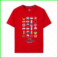 YB1 UEFA Euro 2024 European Football Championship national flag 3D summer T-shirt Anime Short Sleeve