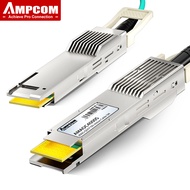 AMPCOM สายออปติคอลที่ใช้งาน QSFP-DD 400กรัม (AOC) LSZH รองรับสำหรับ Cisco Mikrotik Fortinet Ubiquiti