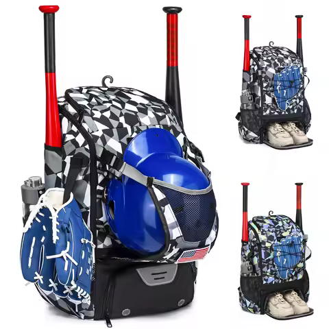 YH&GS Baseball Backpack Lightweight Sport Bag Softball Sports Training with Shoes Compartment Softba