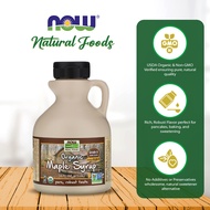 NOW Foods Certified Organic Maple Syrup, Grade A Dark Color, Certified Non-GMO, Pure, Robust Taste,4