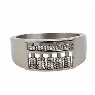 European American Men's Ring Unique Abacus Titanium Steel Ring Simple Retro Ring Middle Abacus Can R