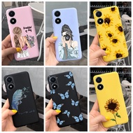 OPPO A17 2022 Beautiful Girl Sunflower Pattern Jelly Phone Casing OppoA17 A 17 4G CPH2477 Soft Silic