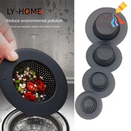 LY Sink Strainer, Stainless Steel Anti Clog Drain Filter, Durable Black With Handle Floor Drain Mesh Trap Kitchen Bathroom Accessories