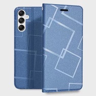 GENTEN for Samsung Galaxy M14 極簡立方磁力手機皮套 藍色