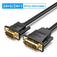 Vention DVI Ke Kabel VGA 1080P 60Hz DVI-I 24 + 1 DVI Male Ke VGA Male Adapter Converter untuk PC Lap