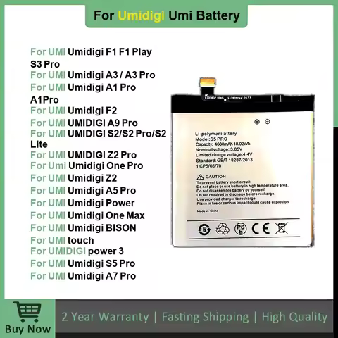 Battery For UMI Umidigi A1 PRO S2 Lite A3 S3 S5 Pro Touch Power 3 One Max A5 A7 A9 F2 Z2 BISON