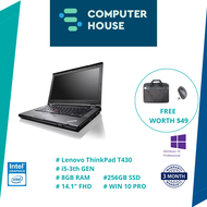 Lenovo ThinkPad T430 | 14.1 INCH | Intel i5-3320M | 8GB Ram | 256GB SSD / 500GB HDD | 90 Day Warrant