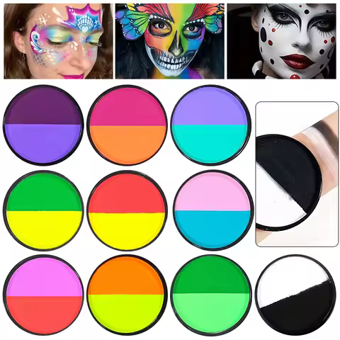30G Multicolor Watercolor Face Paint,Dual-Tone,Easy Wash Water-Based Body Art for Stage Makeup,Art S