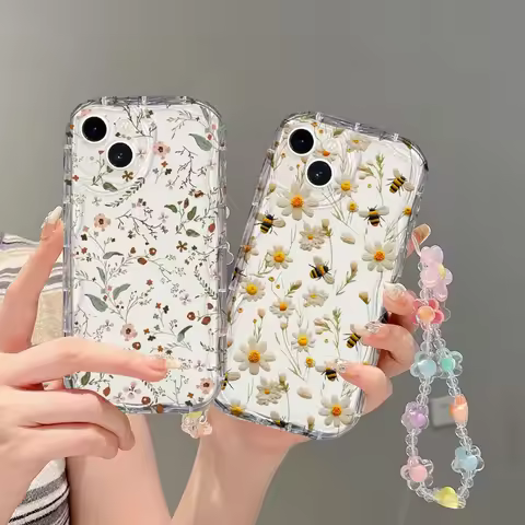 Little Flower Chain Phone Case For Samsung Galaxy S21 S20 Plus Ultra S20FE S21FE S23FE S24FE A56 A36