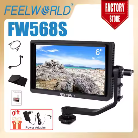 FEELWORLD 6 Inch On Camera Video Monitor FW568S IPS 1920X1080 3G-SDI 4K HDMI Input OUtput F970 Exter