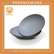 Large Plate 9.5 Inches Melamine Gray Two-Tone Luxxe L300309