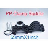 Clamp Saddle Clamp Saddle PP 63 mm x 1 inch 63mm x 1田 Compression Fitting Tapping PVC Pipe Clamp Sad