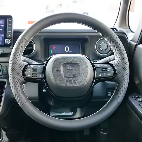 Genuine Nappa Leather Hand Stitched Steering Wheel Cover for Honda N Box (JF5) for Honda Freed Cross