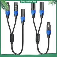 ❖Dreamlandss❖  50cm 1 XLR Female To 2 XLR Male XLR Y Splitter Cable 1 XLR Male To 2 XLR Female XLR Y
