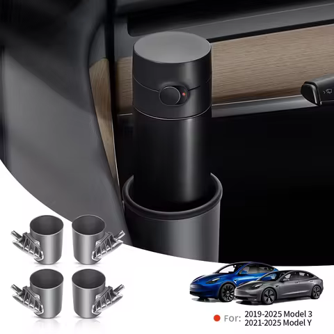 YZ For Tesla Model 3 Y Highland Juniper 2025 4 Pcs/Set Car Door Cup Holder Special Door Cup Storage 