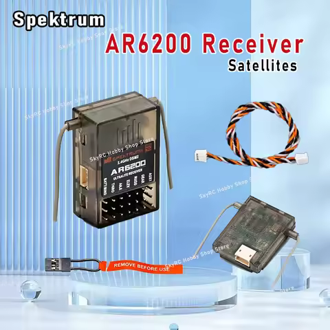 Spektrum AR6200 2.4GHz 6CH Receiver with Satellite, Compatible DX6i DX7 DX8 DX9 JR DSX6 DSX9 Transmi