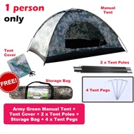 Camping Tent Camouflage Automatic Manual Outdoor Army Military Single Double Door Hiking Sleeping Sh