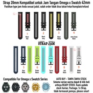 DTU Strap Omega X Swatch 42mm - Tali Jam Tangan 20mm Rubber Sporty